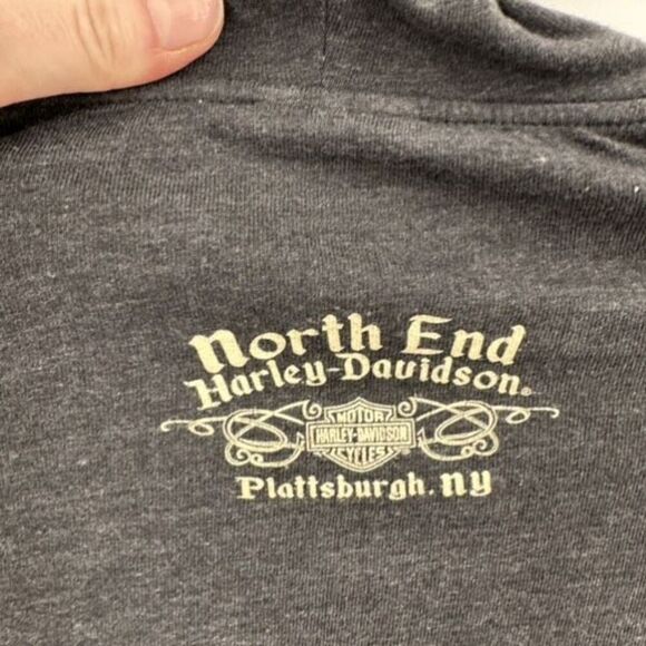 Vintage Y2K Harley Davidson Women Gray Full‎ Zip Hoodie Sweatshirt Medium Flames - Picture 10 of 11